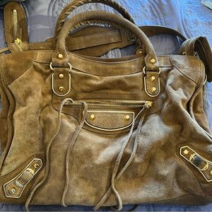 Beautiful Balenciaga  tan suede  shoulder bag
